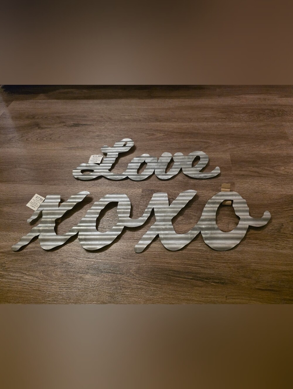 Farmhouse Style Metal Love & XOXO Signs NWT